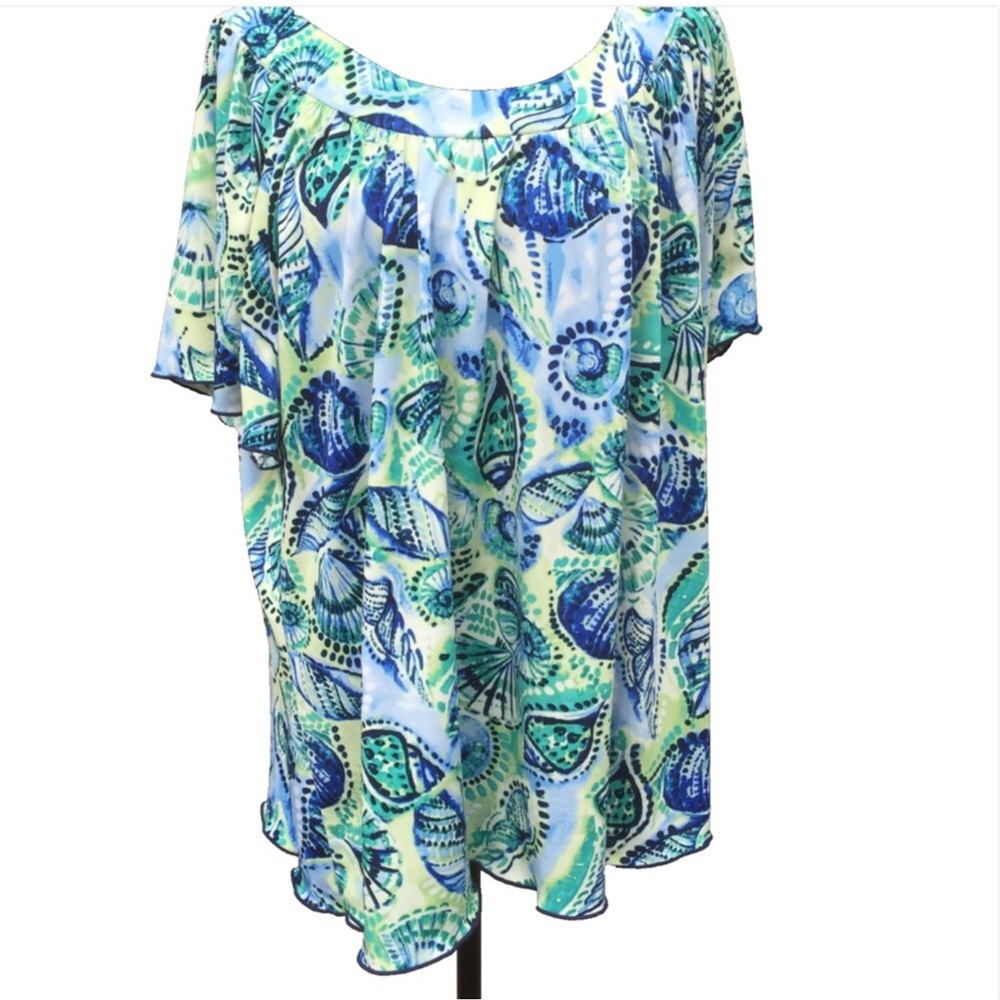 Links Blue/Green Shell Blouse